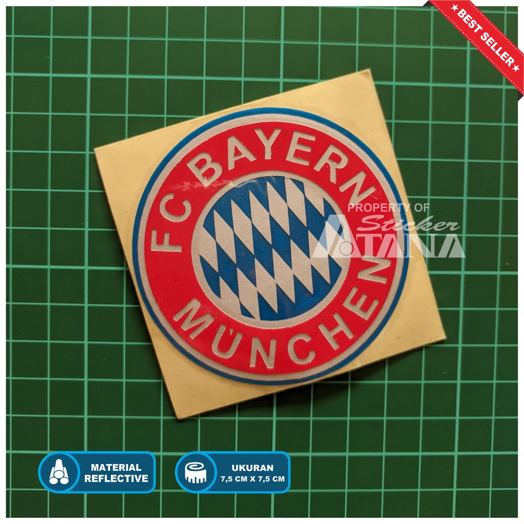 Stiker Bola Logo Bayern Munchen Sticker Cutting Emblem Bayer Aksesoris Hp Laptop Helm Motor Mobil