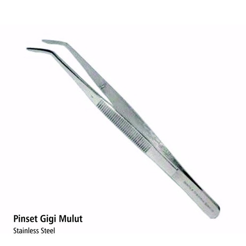 PINSET CAPIT ANATOMI KEDOKTERAN STAINLESS STEEL DENTAL MULTIFUNGSI BENGKOK 20 CM