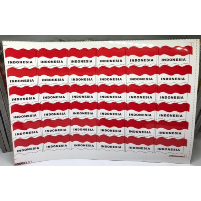 

Stiker pipi bendera merah putih / lembar