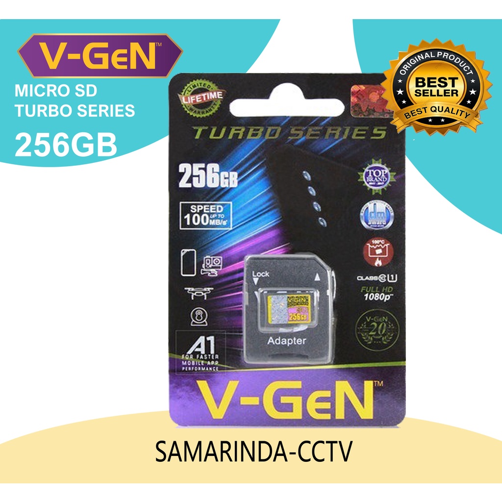 MicroSD V-GeN Turbo 256GB Class 10 Memory Card Micro SD VGEN ORIGINAL