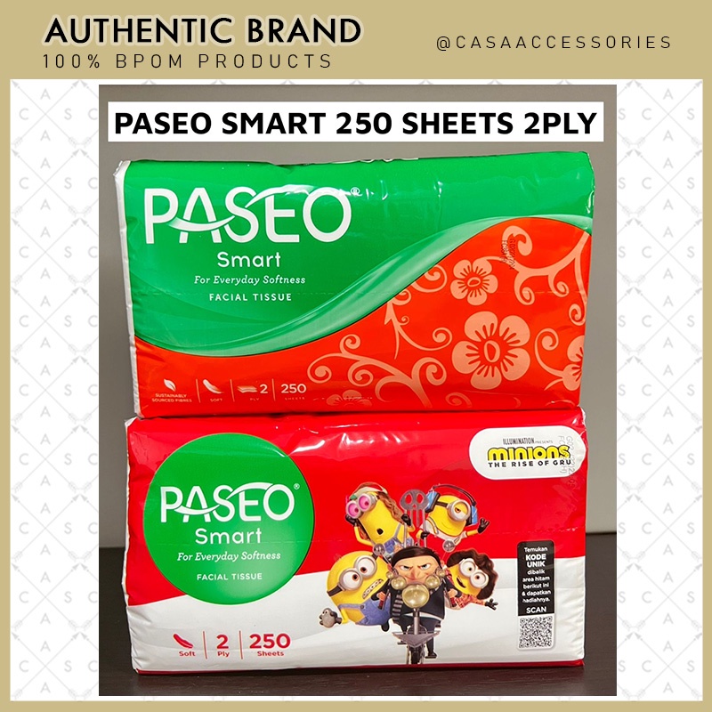 Tissue Tissu Tisu Paseo Smart 250 Sheets 2 Ply / Paseo Facial Tissue