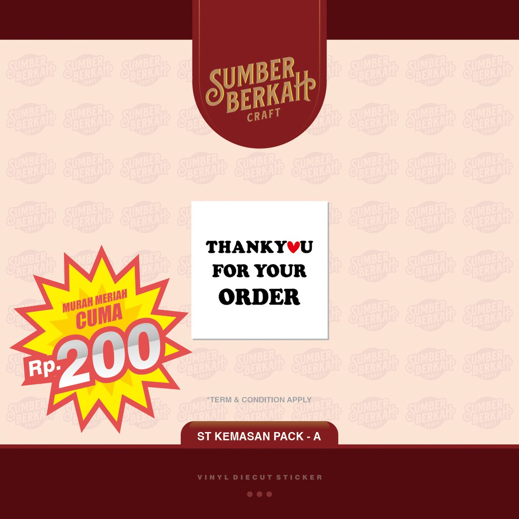 

STICKER STIKER KEMASAN THANKYOU PACK-A