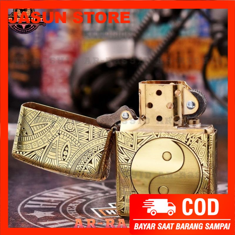 BISA COD! Korek Api Minyak Zippo Motif Yin Yang 204B