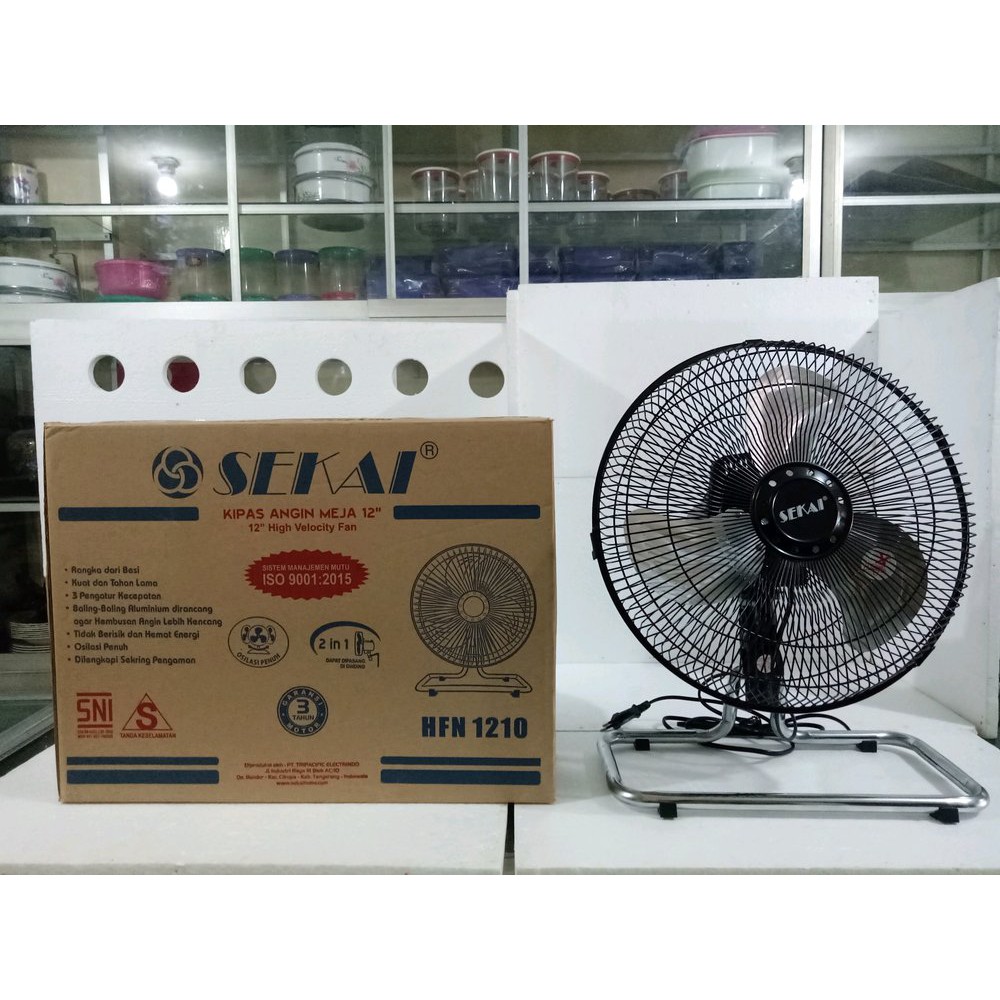 Kipas Angin Sekai HFN1210 – Metal Swing Desk &amp; Wall Fan 12 inch