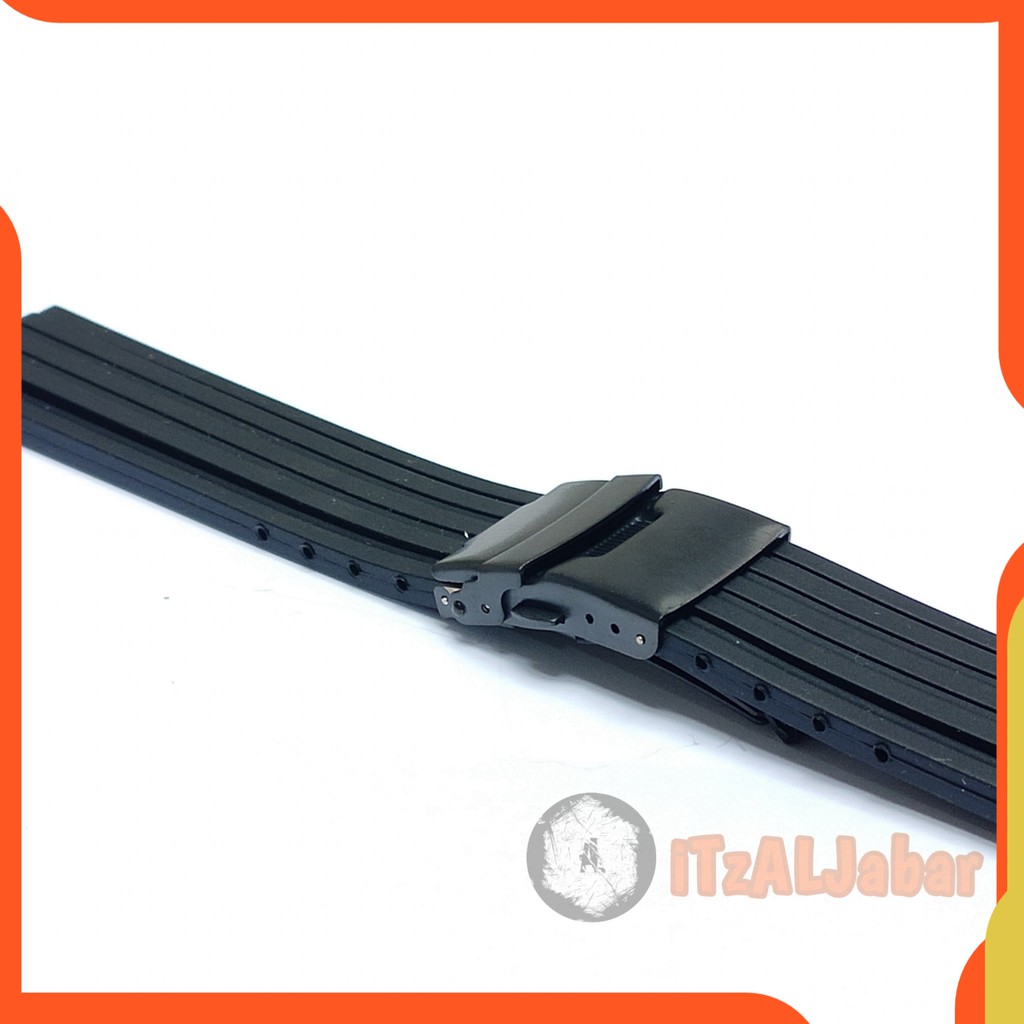 Tali jam tangan Karet 22mm rubber strap Tali jam Karet 22mm Hitam