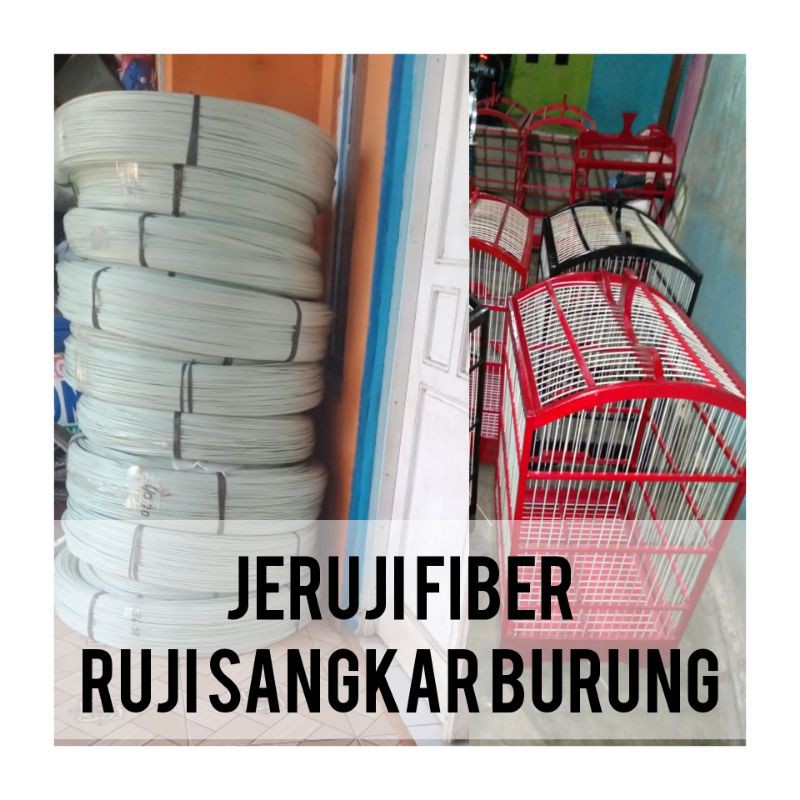 Jeruji Fiber 2mm Putih susu Rol 500 Gram bukan Ruji bambu atau rotan untuk kandang burung kicau dll.