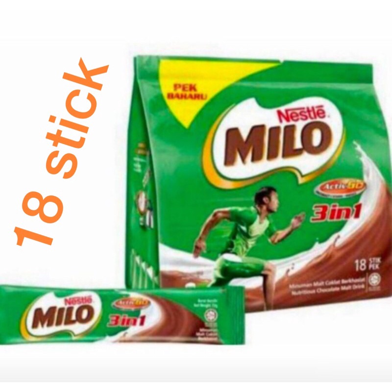 

MILO MALAYSIA 3 IN 1 NESTLE ACTIVE GO 1 PACK ISI 18 STICK