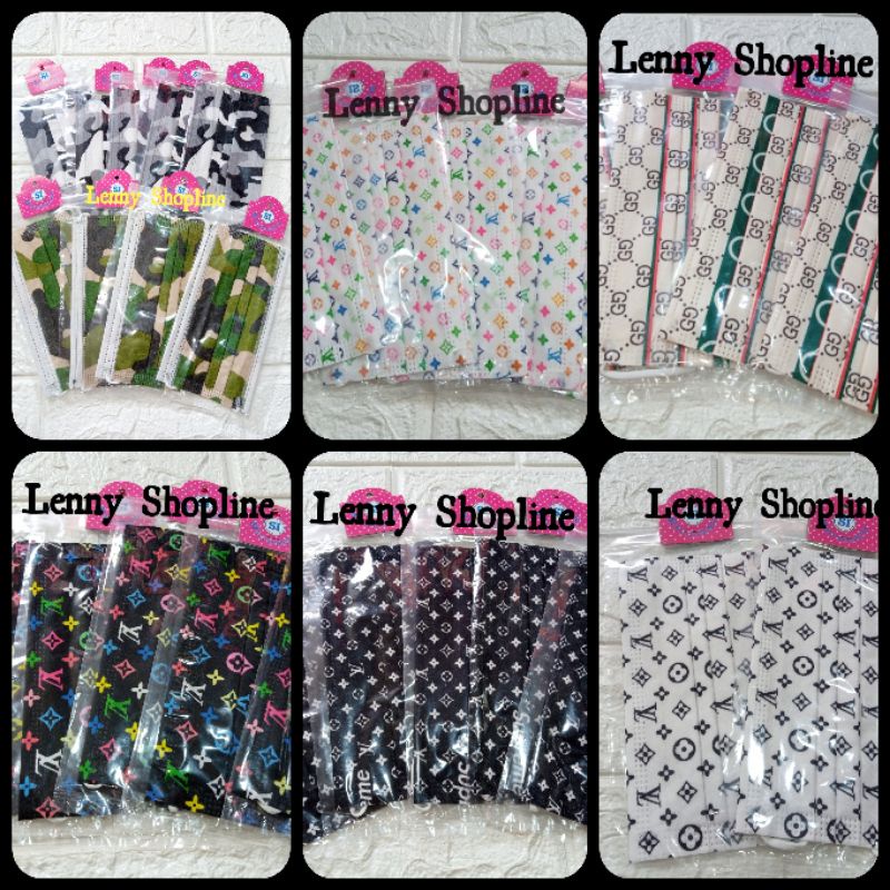 Masker dewasa motif branded 3ply