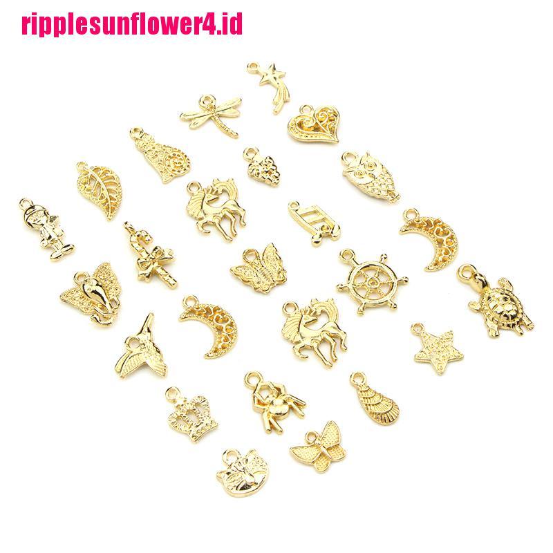 50pcs / set Liontin Manik-Manik Enamel Campuran Untuk Membuat Perhiasan