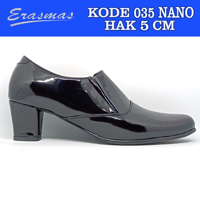 Sepatu Ankle Boot Karet 035 Erasmas Hak 5cm Polwan Kowad Satpol PP Security Secwan Bhayangkari