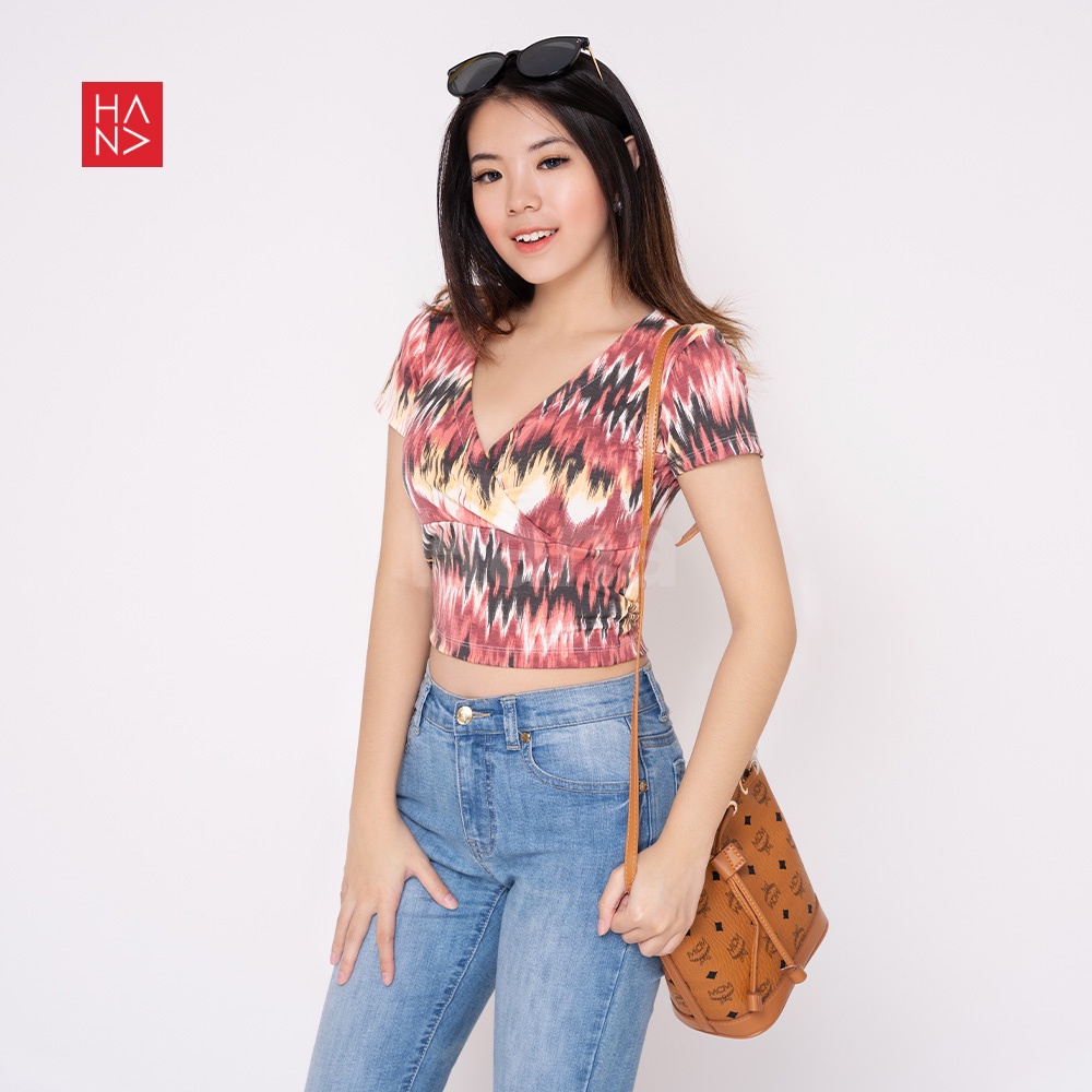 HanaFashion JKT - Allison Crop Top T-Shirt Simple Girly Murah - CT043