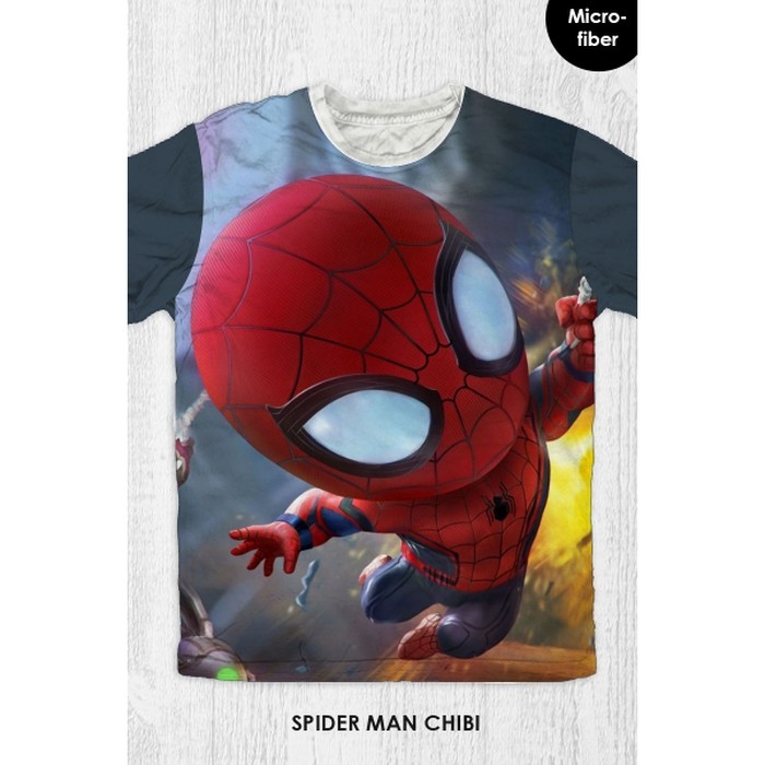 Baju Kaos Anak & Dewasa Marvel Spiderman - Spiderman Chibi