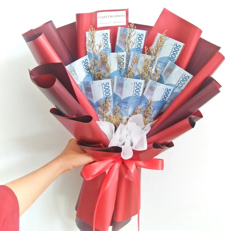 BUKET BUNGA BUCKET UANG ASLI MONEY BOUQUET HADIAH WISUDA ULANG TAHUN ANNIVERSARY FAREWELL PAMITAN