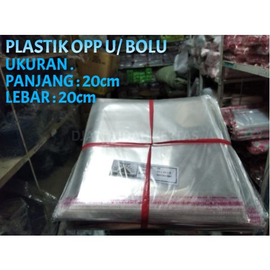 KWALITAS PALING BAIK !!! Plastik OPP seal/lem uk.20x20 isi1000pcs U/ BOLU BAN