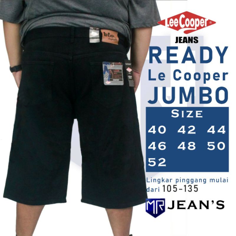 Celana jeans jumbo pria pendek bahan karet Big size 40-52