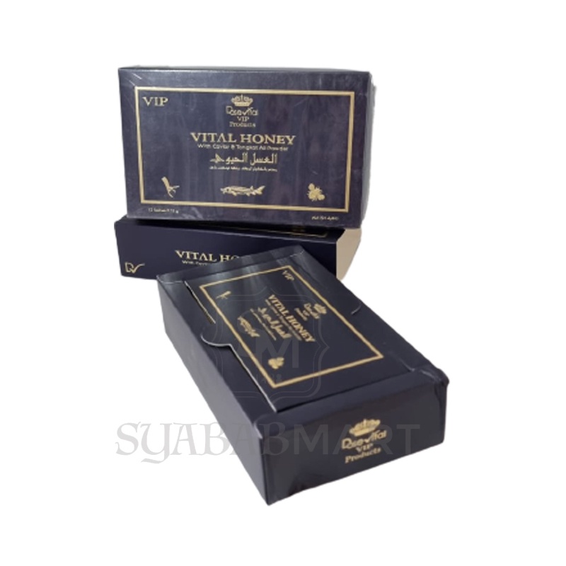 Vip Honey 1 Box ( 12 Sachet ) With Caviar Tongkat Ali Bukan Etumax || Madu Sehat Pria || For Men