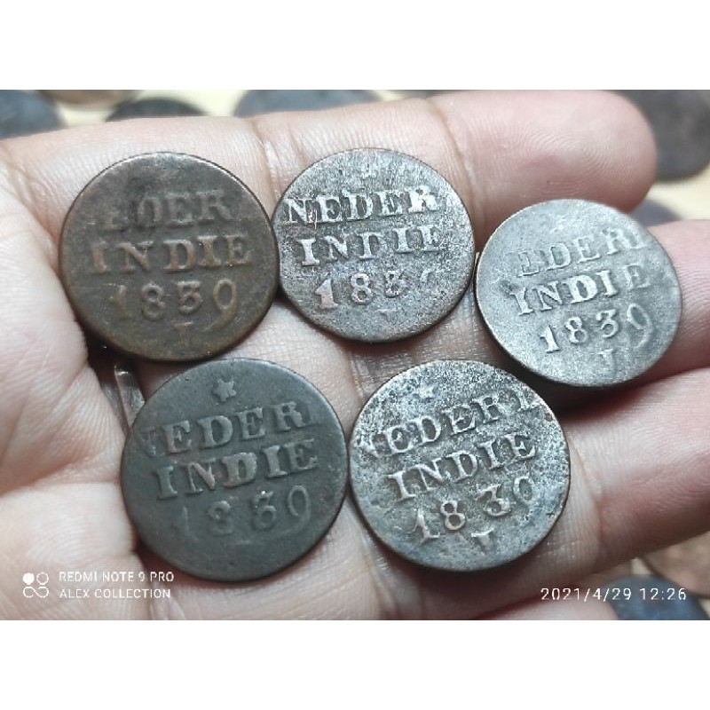 Koin nederl indie 1 cent 1839 J