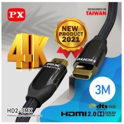 Kabel hdtv 2.0 px 3m gold 4k 2k 60hz ethernet hdr dolby hd2-3mx - Cable hdmi 3 meter male-male 3d uhd