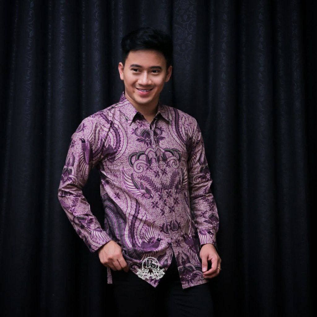 Batik Pria Lengan Panjang BATIK NAKULA HRB026 motif KERATONAN Kode 002 size M L XL XXL Reguler