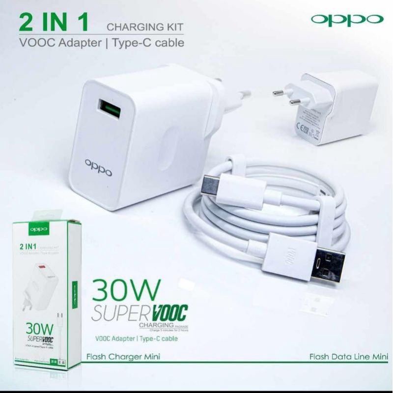 CHARGER OPPO 30W TYPE C SUPERVOOC ORIGINAL OPPO RENO 5 A9 2020 RENO 4F RENO 4 PRO A54 A16 A74 FIND X