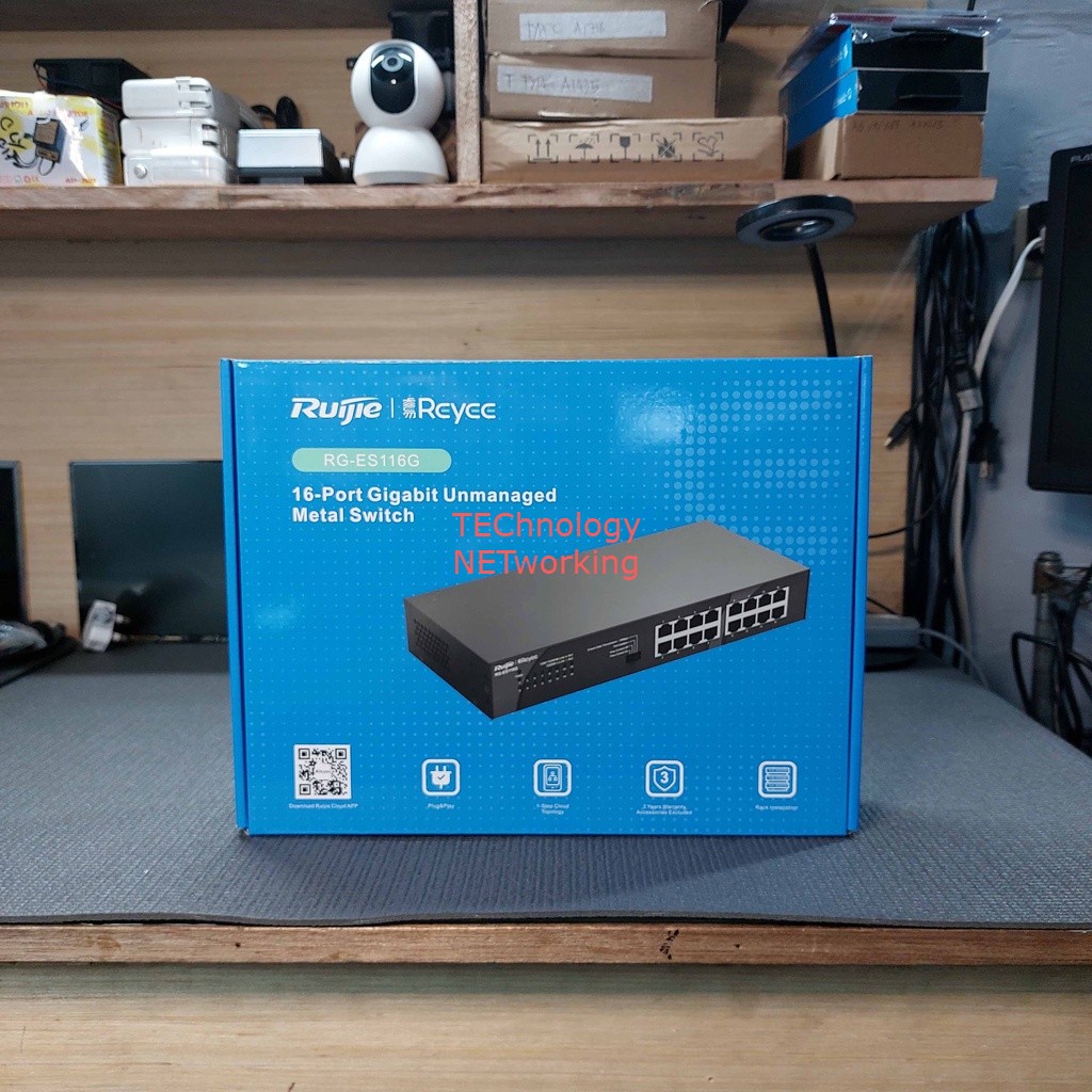 Ruijie Reyee RG-ES116G 16-Port Gigabit Unmanaged Desktop Switch