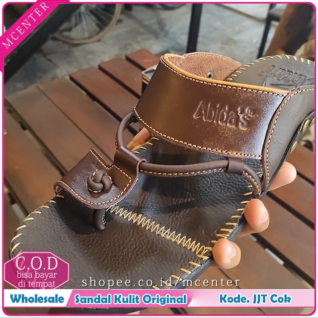 Sandal Kulit Pria Asli Varian Jepit Kode JJT Ready 6 Size 2 Pilihan Warna Original Abida's