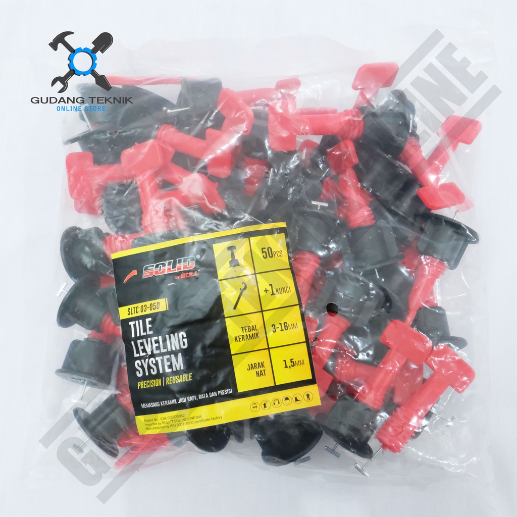 Alat Perata Keramik Set SOLID SLTC03-50 / Tile Leveling 50Pcs SOLID SLTC 0305 - Alat Bantu Meratakan Keramik