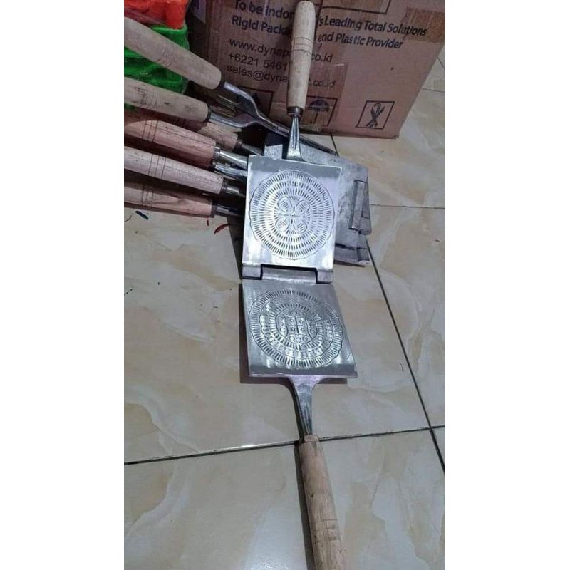 Cetakan Kue Egg Roll / Semprong Motif Bulat Bunga dan kotak