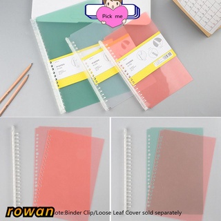 ROW A5/B5 Fashion Loose-leaf Cover Accessory Ring Binder Notebook Paging Separator New File Folder Refillable Plastic 20/26Hole Clear Notepad/Multicolor