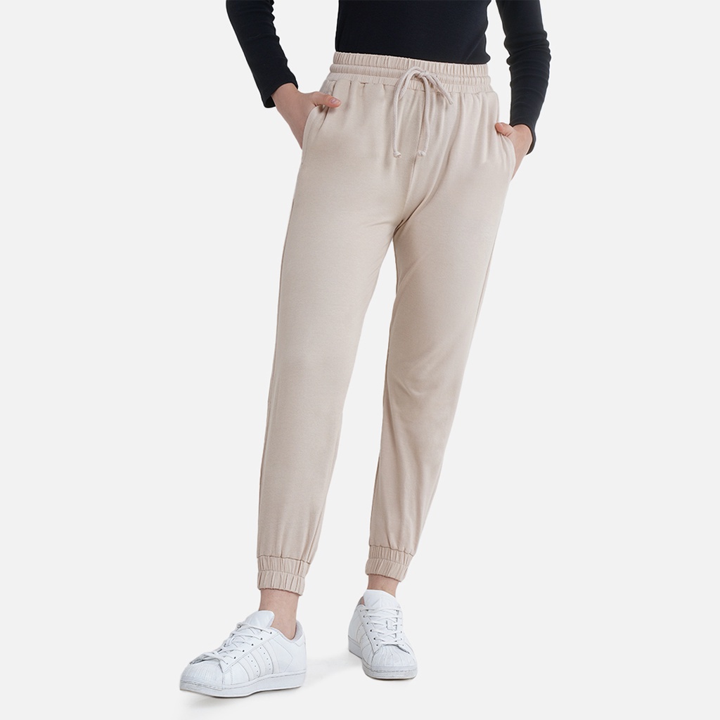 Queensland X Aeesha Celana Panjang Jogger Wanita LIN000014A Cream