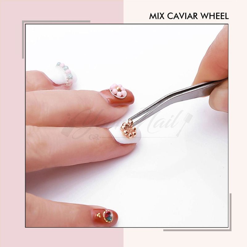 Mix caviar wheel nail art caviar hiasan kuku