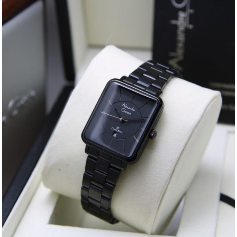 JAM TANGAN WANITA ALEXANDRE CHRISTIE AC8662 FULL BLACK WANITA .ORIGINAL