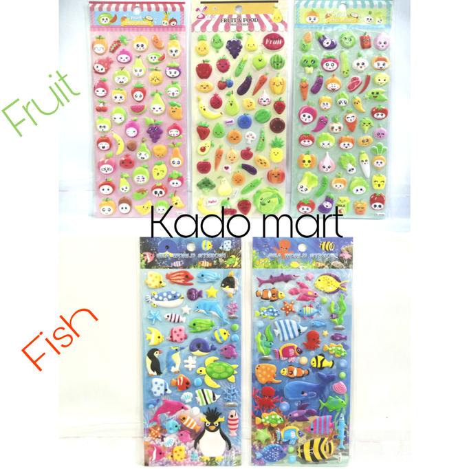 

Mainan Sticker Anak Timbul Karakter Ikan Fish Doraemon Stitch Fruit