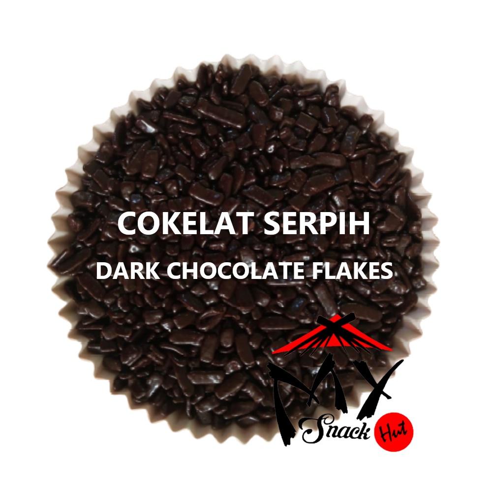 

COKELAT SERPIH 100GR - DARK CHOCOLATE FLAKES - COKELAT HITAM REMAH CHUNKY CHOCO FLAKE TOPPING HALAL Berkualitas