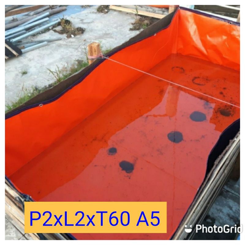 Terpal kolam kotak / terpal kolam ikan 2x2x60 A5