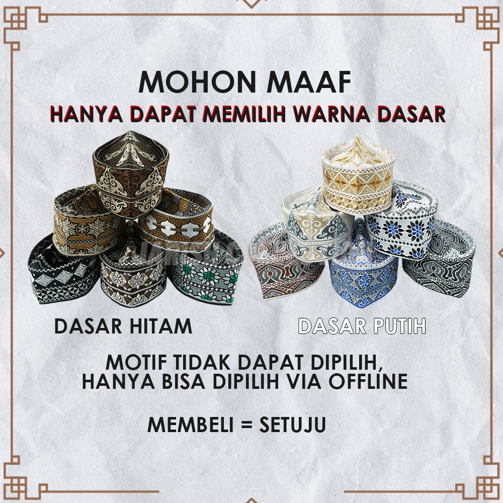 Peci Oman Bangladesh Kopiah Haji Sholat Banglades Santri Pria Pesantren Songkok Temboro Kopyah Shalat Laki Dewasa Anak Kafa Kaffa Kafaa Motif Bordir Hitam Putih Kopeah Omani Bulat Tinggi Al Asas Assyarif Premium Original Songko Bulet Bundar Kembang Ori
