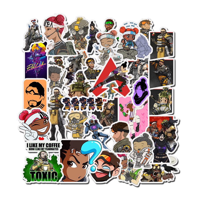 50 Pcs Apex Legends Cartoon Anime Stickers For Children