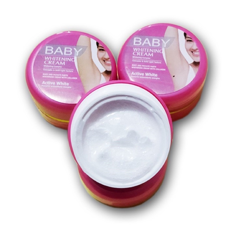 BISA C0D - Baby Whitening Krim - Cream Pemutih Badan, Ketiak, Leher dan Selangkangan