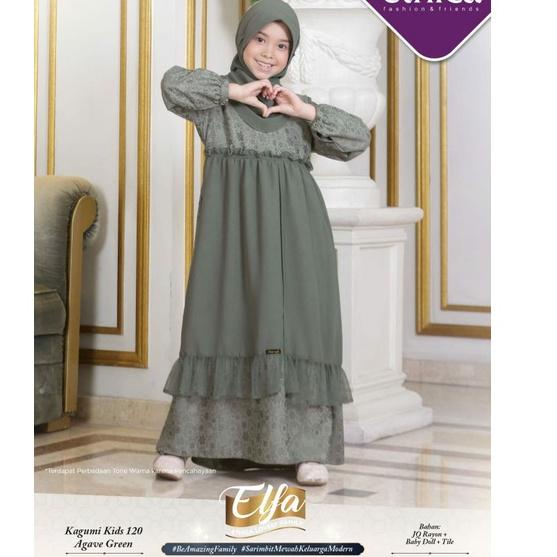 SARIMBIT ETHICA 2022 ELFA 257 AGAVE GREEN BAJU COUPLE KELUARGA / BAJU MUSLIM COUPLE KELUARGA / BAJU 