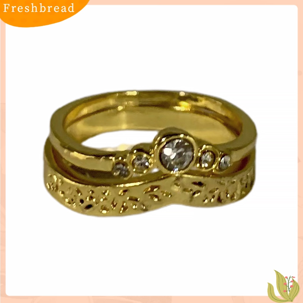 Terlaris Women Fashion V-shaped Rhinestone Inlaid Wedding Engagement Ring Jewelry Gift