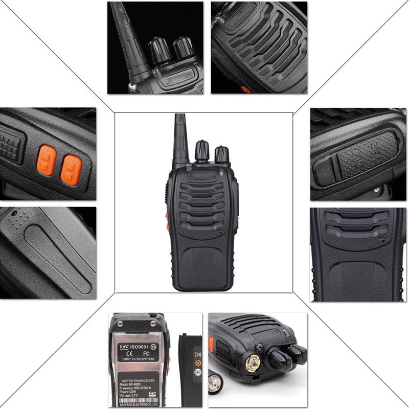 WLN 1-3KM Handy Talky 888S Walkie Talkie Radio dua arah 2800MAH ORIGINAL