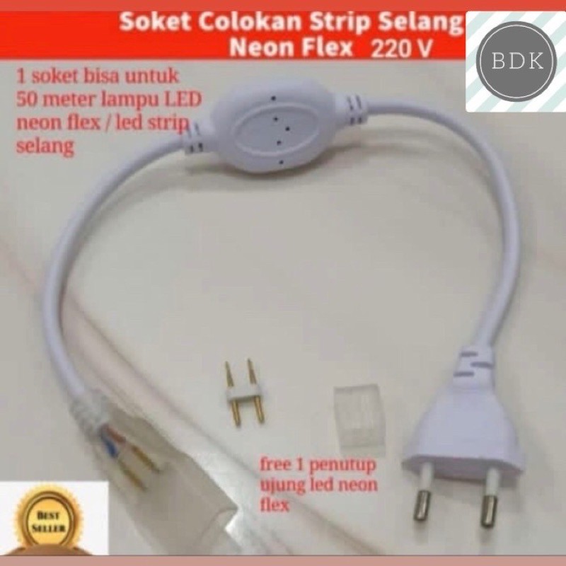 Kabel Colokan Soket Lampu LED Neon Flex - LED Strip Selang 5050