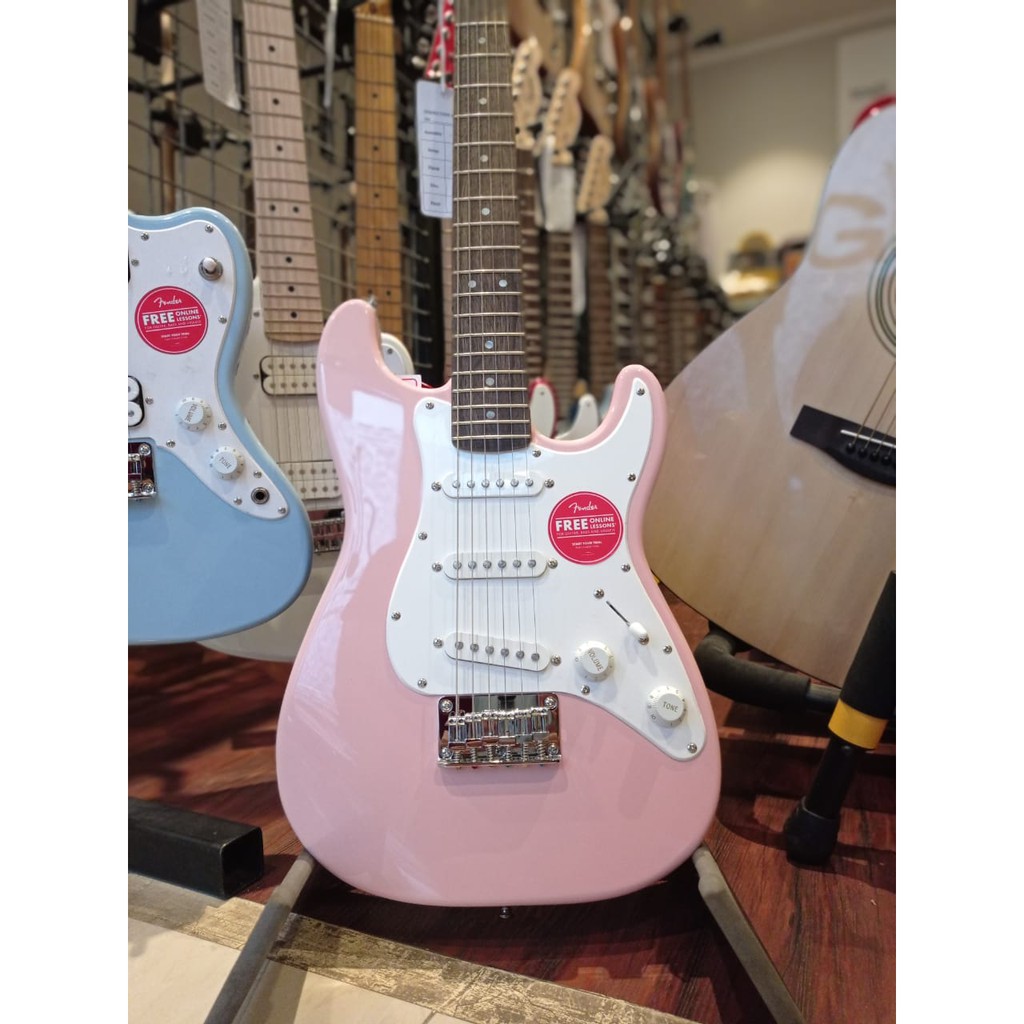 Squier Mini Stratocaster Electric Guitar - Shell Pink