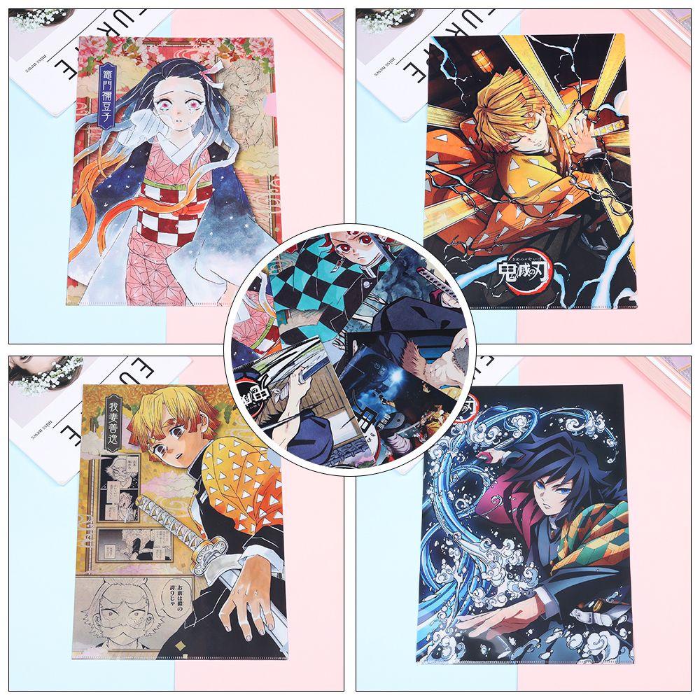 PINEAPPLE Nanas Anime Demon Slayer Plastik Sampul Buku Kertas Dokumen Holder PVC Motif Kartun