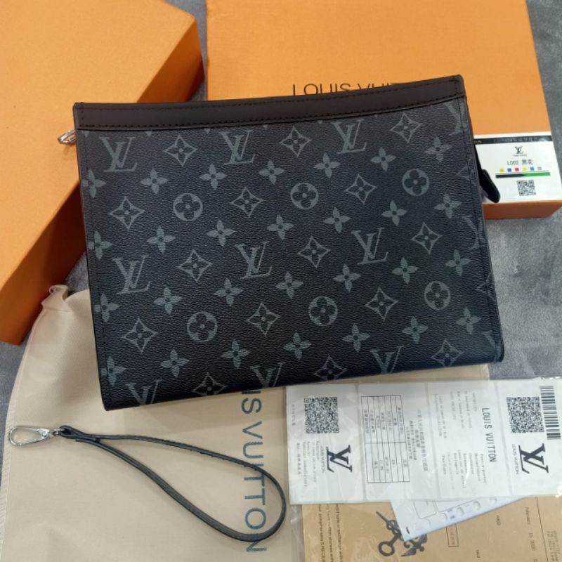 Clutch LV Monogram Black Tas Tangan Premium Quality