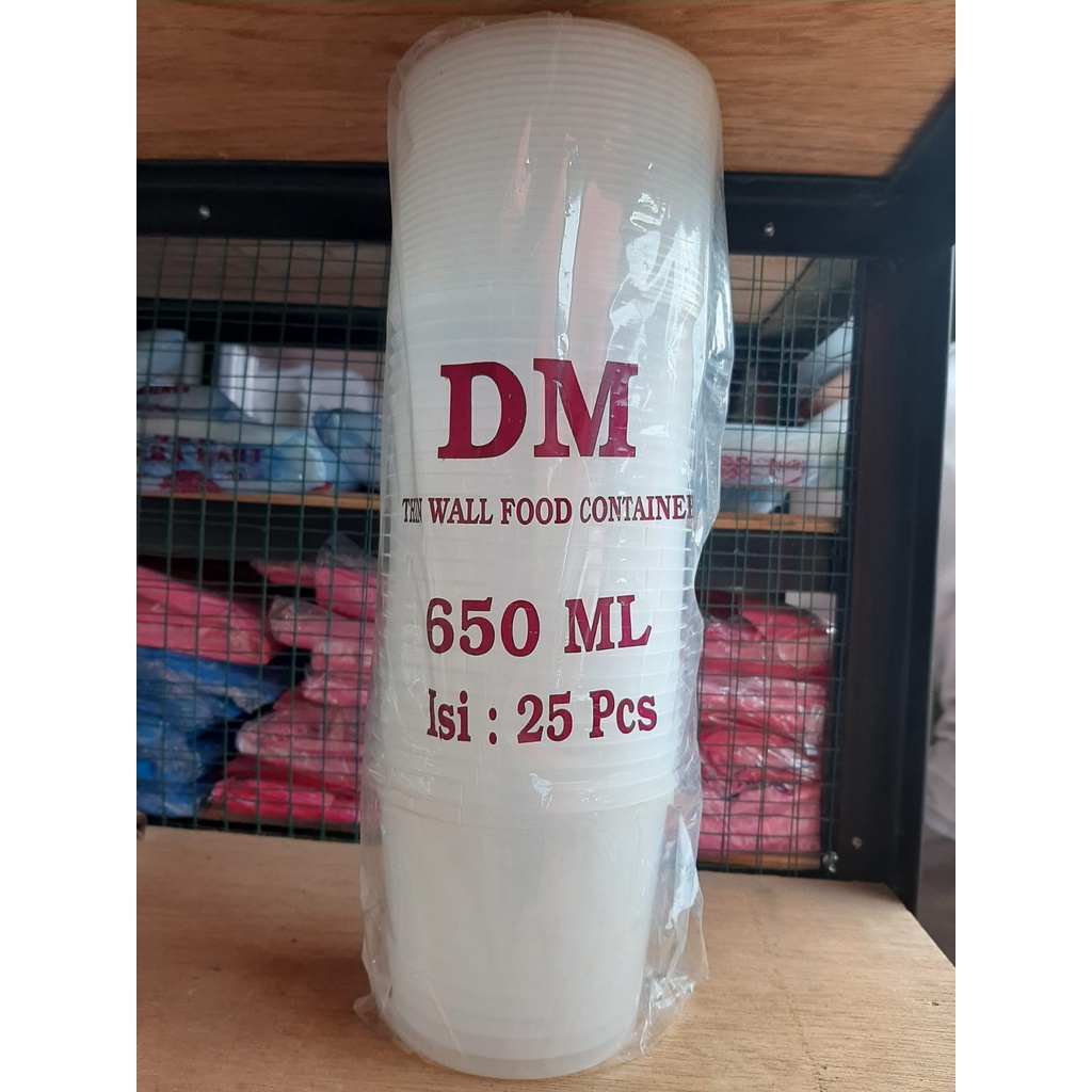 

Thinwall DM 650 ml TABUNG DATAR RT (25 pcs) / Cup Plastik / Cup Puding / Cup Kurma / Cup Salad