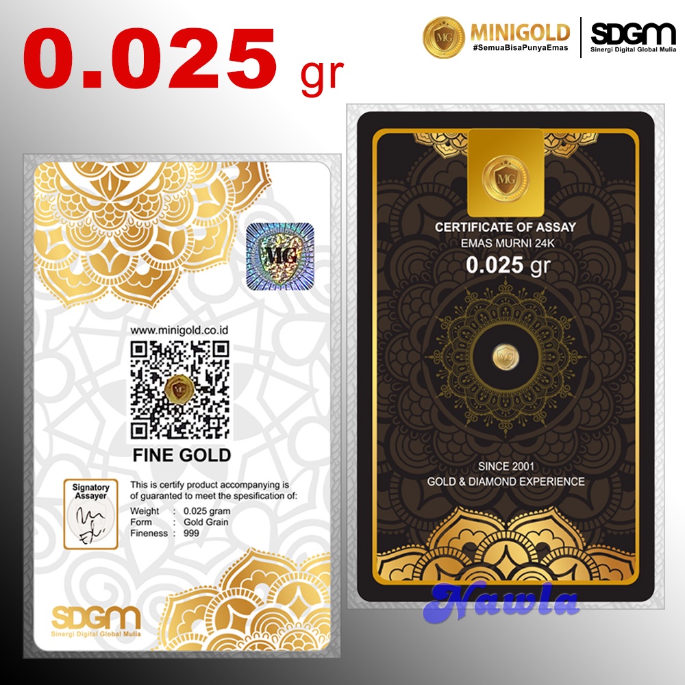 Minigold 0.025 gram BLACK Series Emas Murni Logam Mulia 24 Karat 0,025 gr