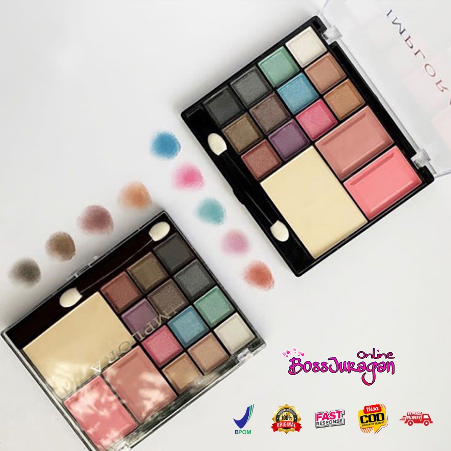 (BOSS) [BPOM] 808 Implora Deluxe Make Up Kit Eyeshadow /Blush On /Powder Cake