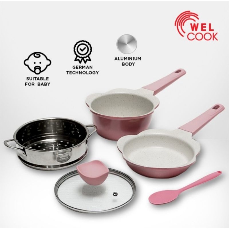WELCOOK - Baby Cookware Set 5 Pcs (Pink)