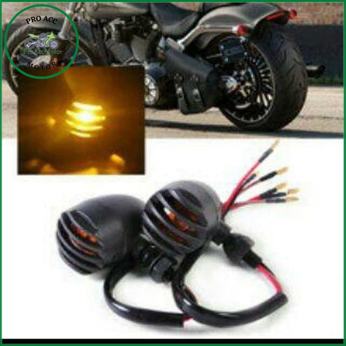 Lampu Sen Retro Bulat Harley Caferacer japstyle cub jeep grill